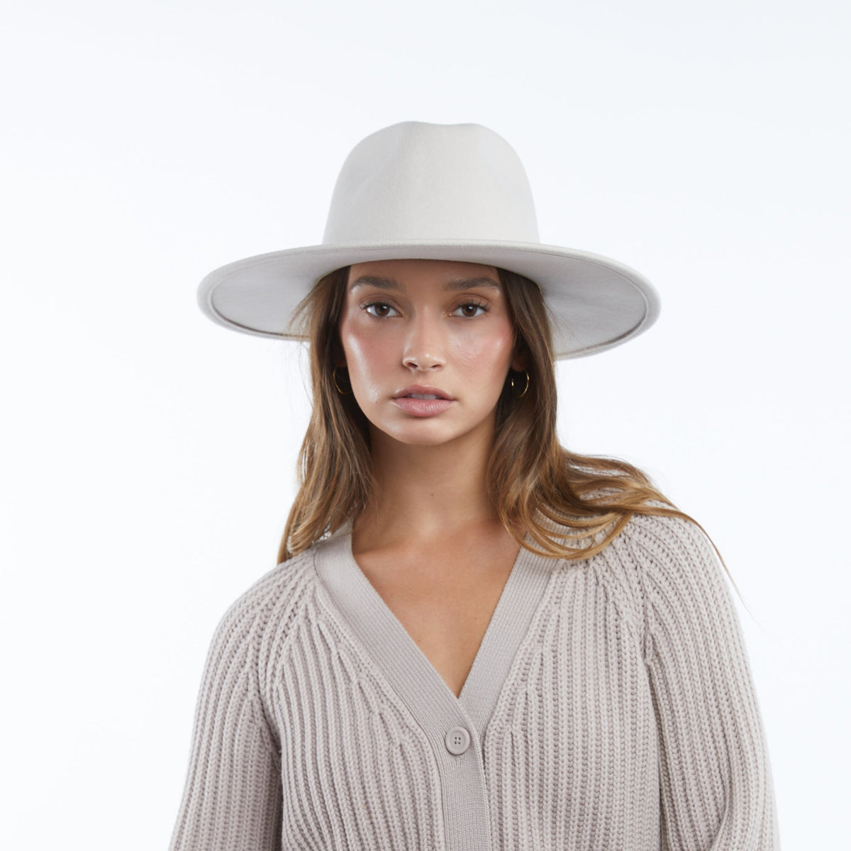 Azurine Putty Packable Wool Fedora