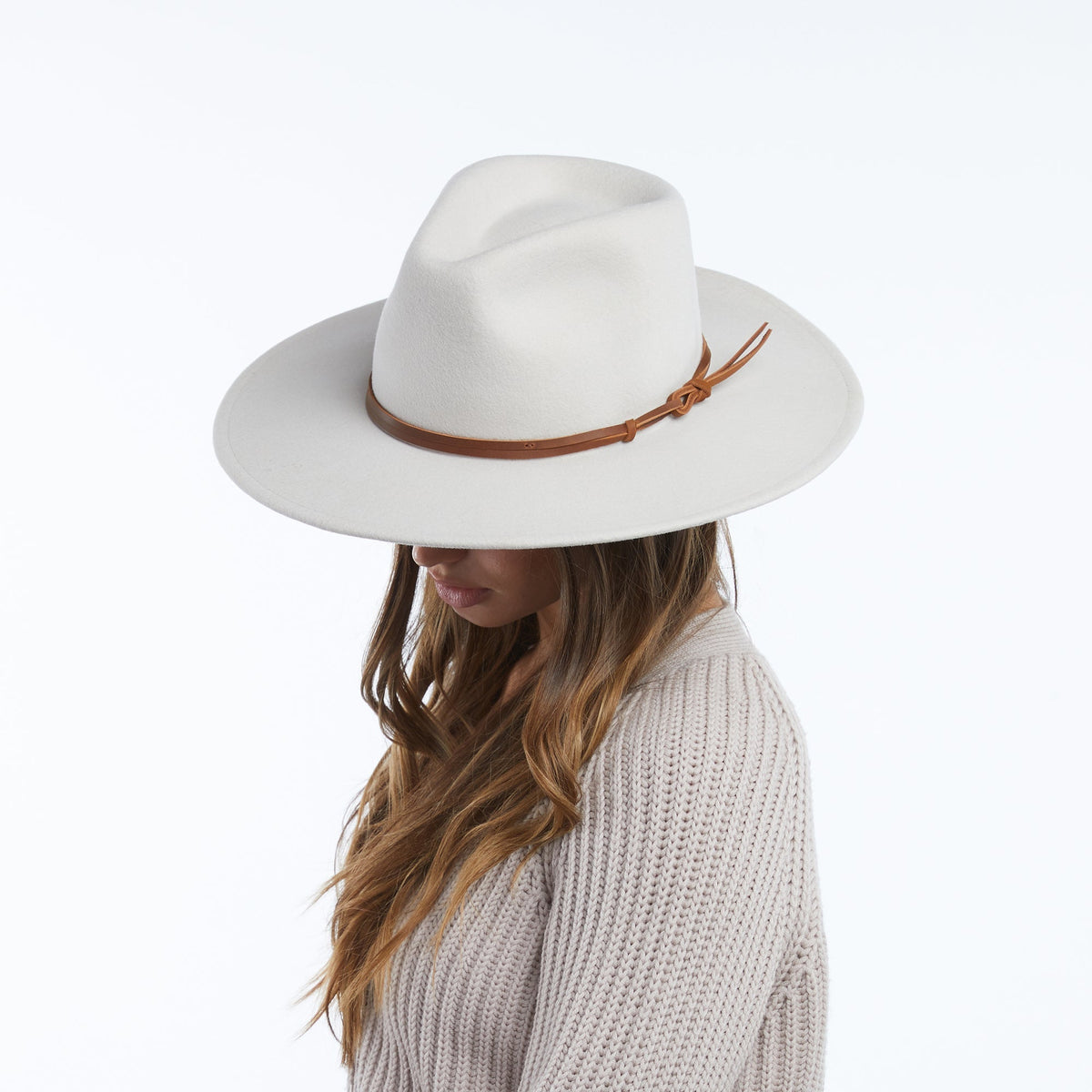 Azurine Putty Packable Wool Fedora