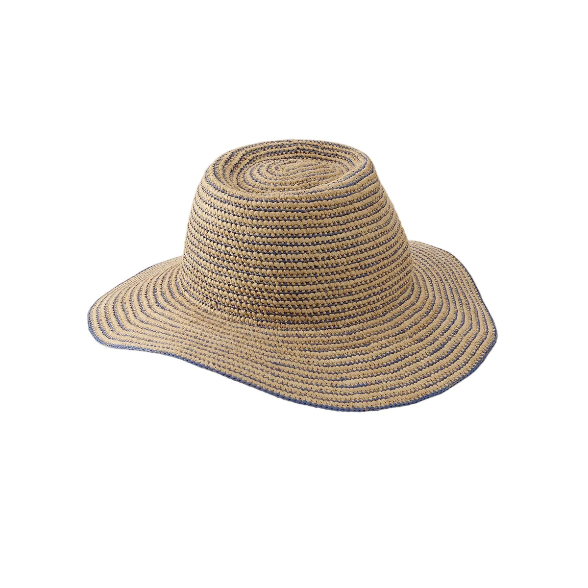 Prestige Striped Raffia Crochet Fedora