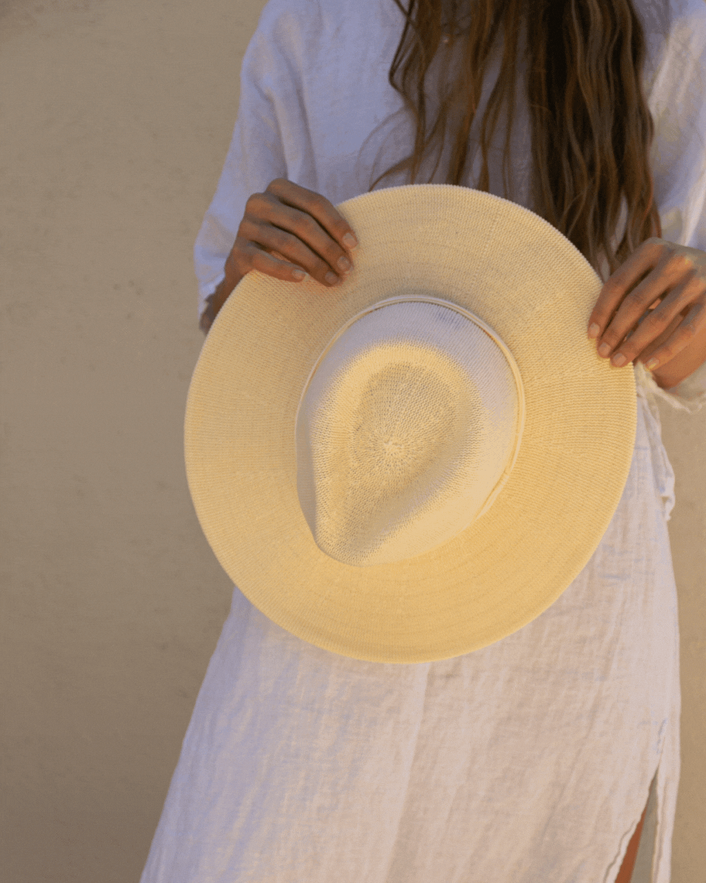 Larkspur Ivory Suede-Band Panama Hat
