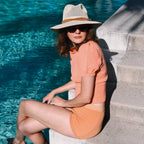Opaline Natural Woven Straw Panama Hat