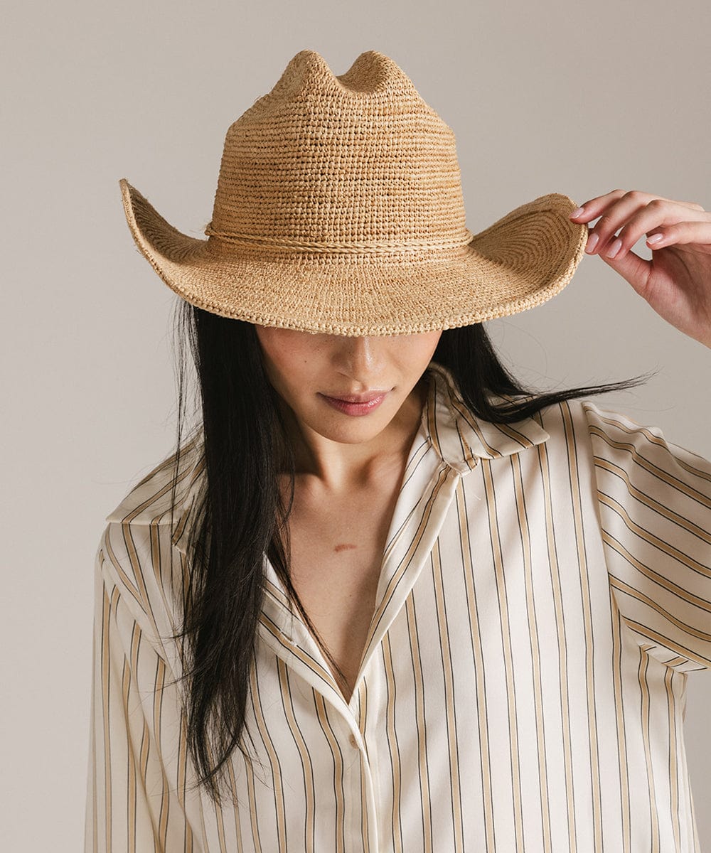 Fable Packable Raffia Cowboy Hat