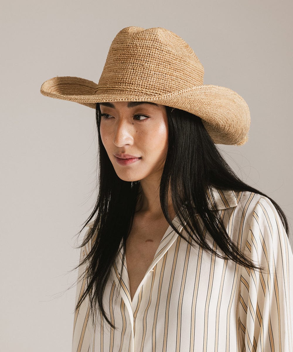 Fable Packable Raffia Cowboy Hat