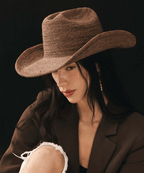 Fable Packable Raffia Cowboy Hat