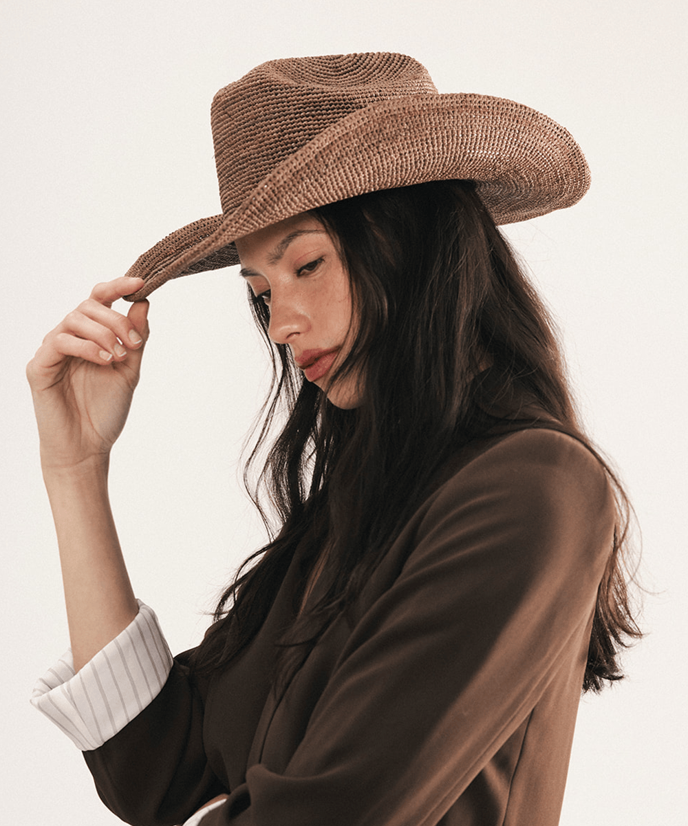 Fable Packable Raffia Cowboy Hat